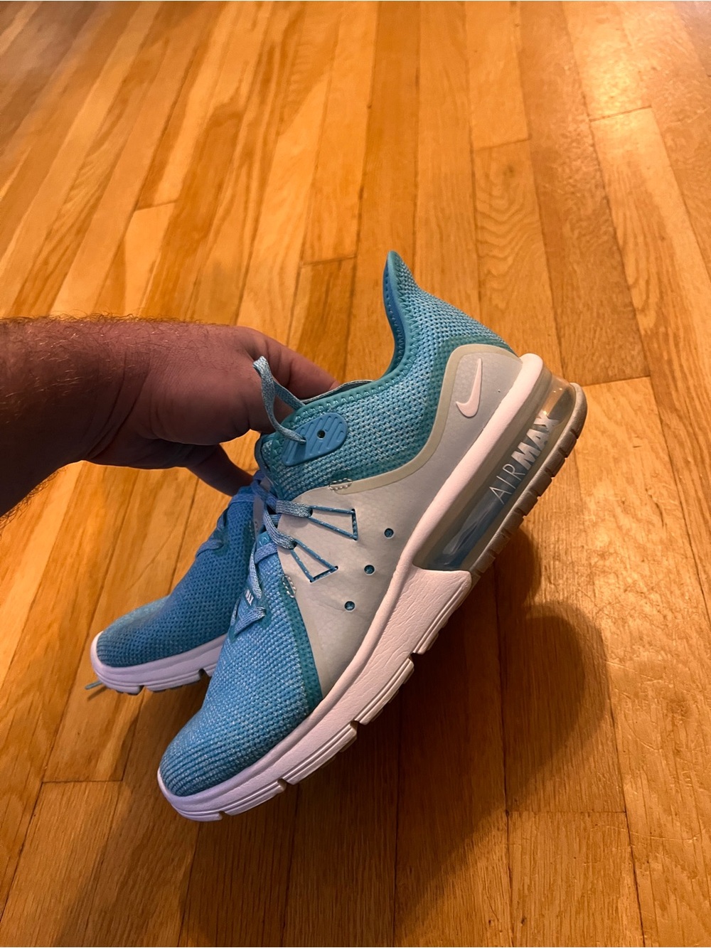 Nike Men’s Air Max Athletic Shoes - Light Blue and White